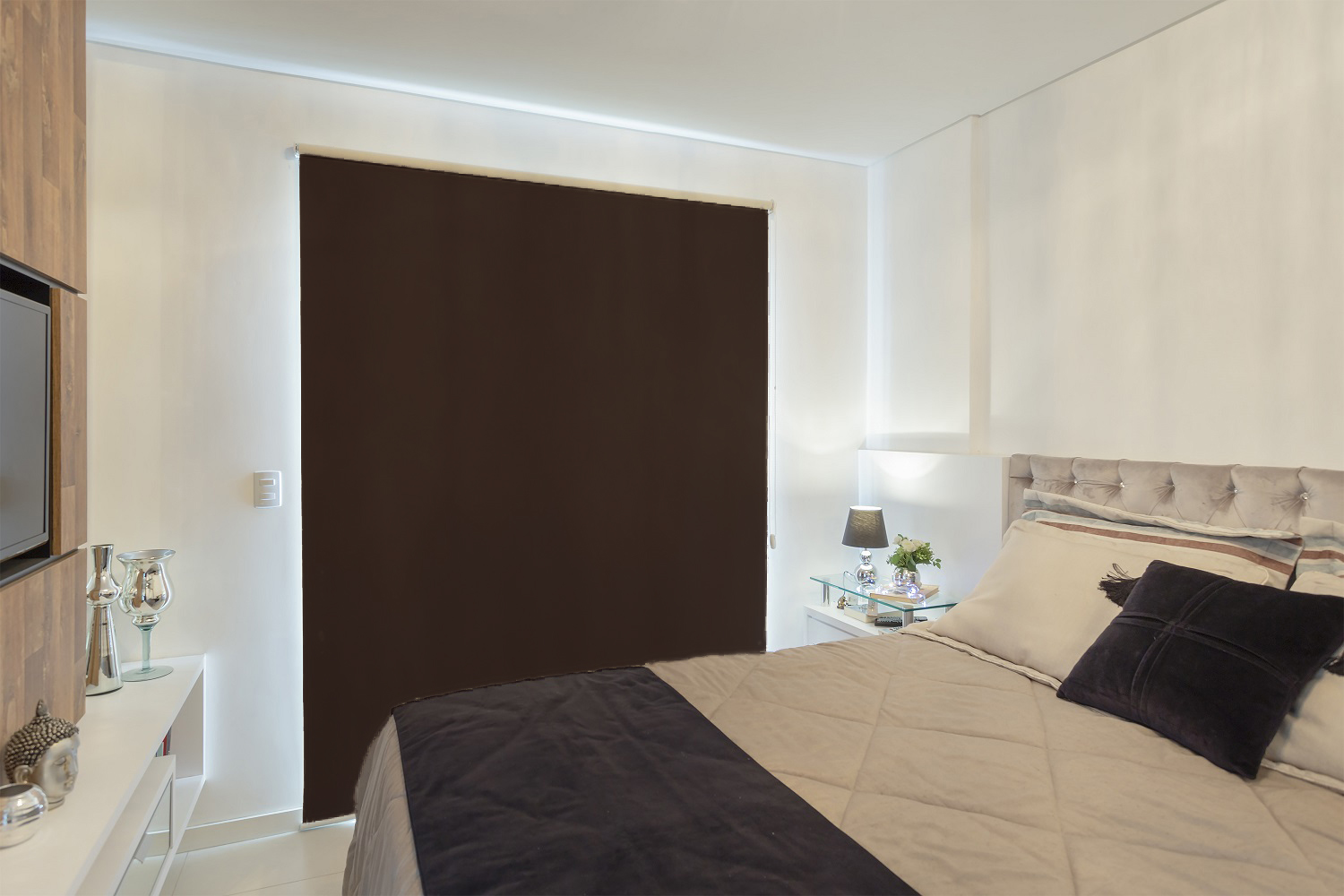 Persiana Rolo (1,80Lar. x 2,50Alt.) Tecido Blackout - Preto