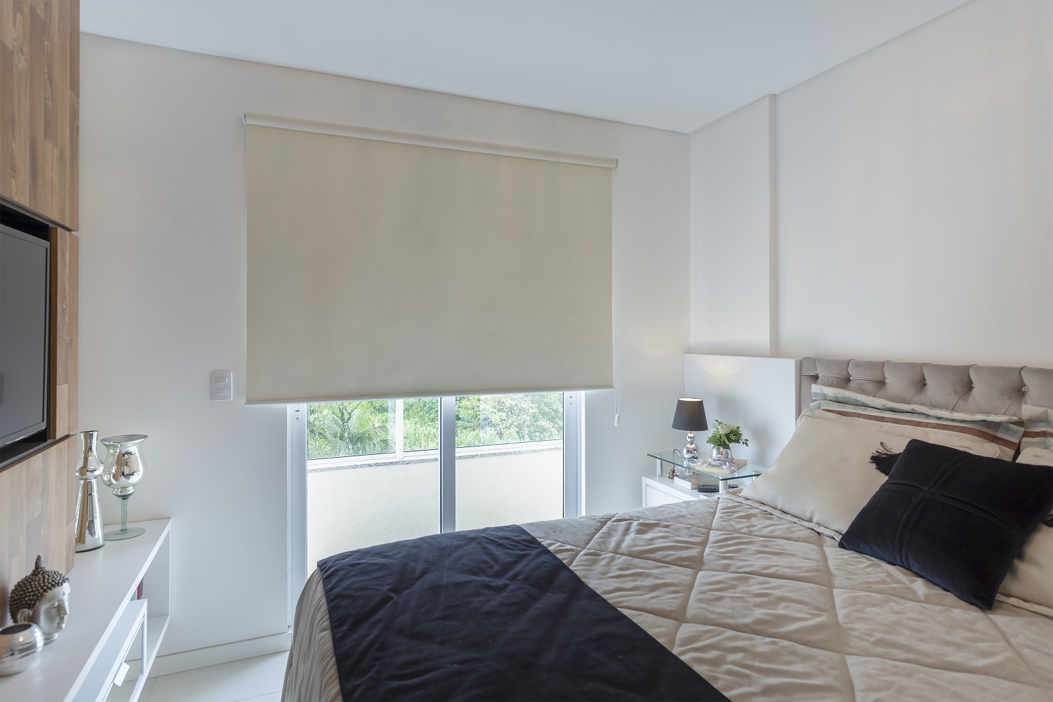 Persiana Rolo (2,20Lar. x 1,80Alt.) Tecido Blackout - Creme