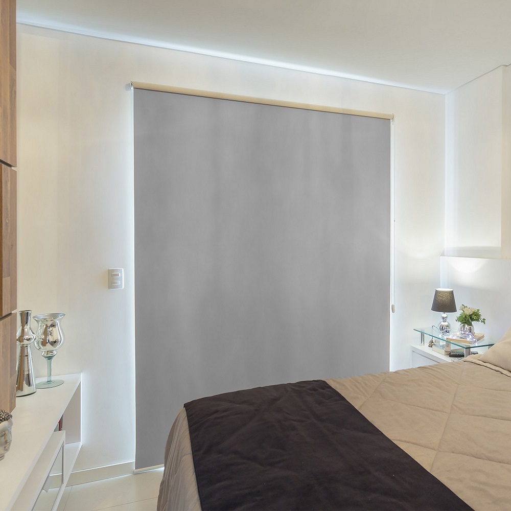 Persiana Rolo (2,40Lar. x 2,50Alt.) Tecido Blackout - Cinza
