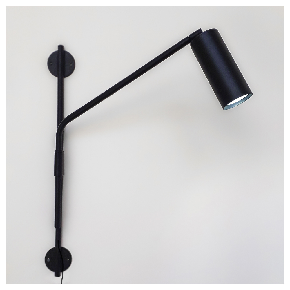 Arandela Articulada Turim Cor Preto Texturizado