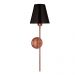 Arandela Clássica Luana Cor Cobre Com Cupula De Metal Cor Preto Texturizado