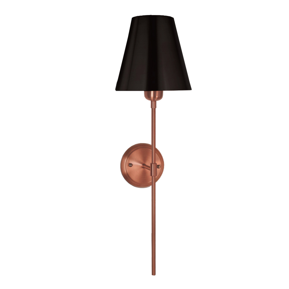 Arandela Clássica Luana Cor Cobre Com Cupula De Metal Cor Preto Texturizado