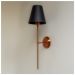 Arandela Clássica Luana Cor Cobre Com Cupula De Metal Cor Preto Texturizado