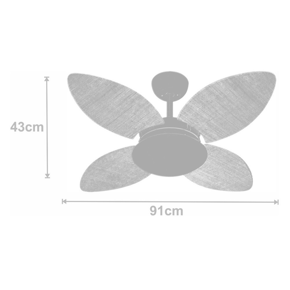 Ventilador Volare Mini Petalo Tabaco 127V e Controle Remoto