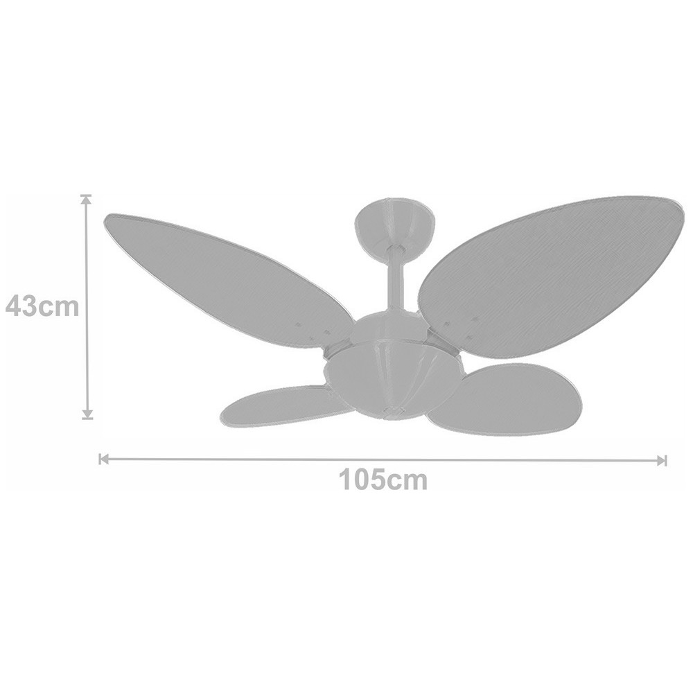 Ventilador Volare OffPetalo Quad Tabaco 127V Controle Remoto