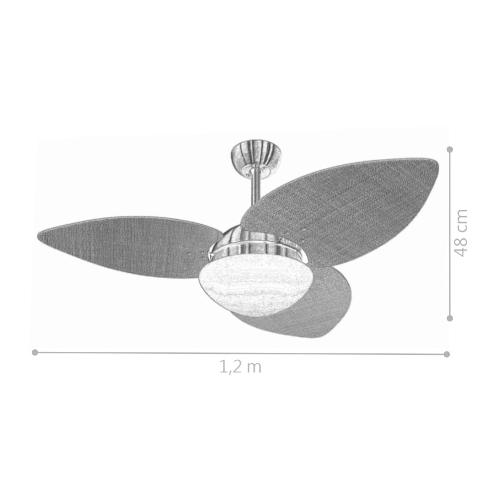 Ventilador de Teto Dormamu Cobre 3 Pás Rádica Imbuia 127V