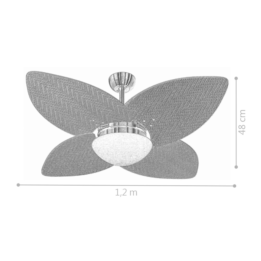 Ventilador de Teto Dormamu Dourado 4 Pás Branco 127V com Controle