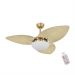 Ventilador de Teto Kovalski Dourado 3 Pás Palmae Natural 220V com Controle
