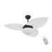 Ventilador de Teto Kovalski Marrom Texturizado 3 Pás Palmae Branco 2207V com Controle