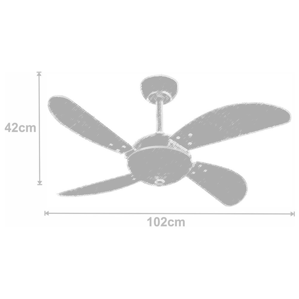 Ventilador de Teto Preto Air Office Preto 220V