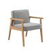Poltrona Decorativa Julia Linho 343 G3 Volttoni Cinza e Natural