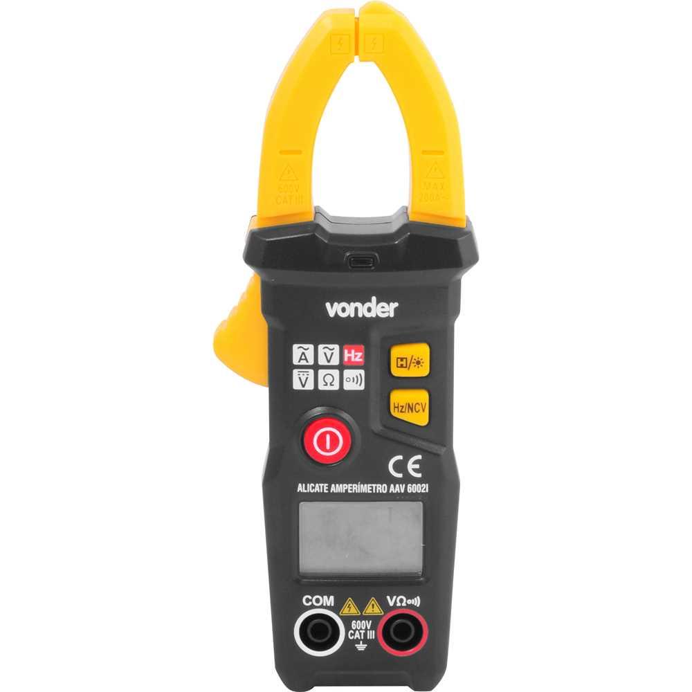 Alicate amperímetro digital inteligente AAV 6002I VONDER
