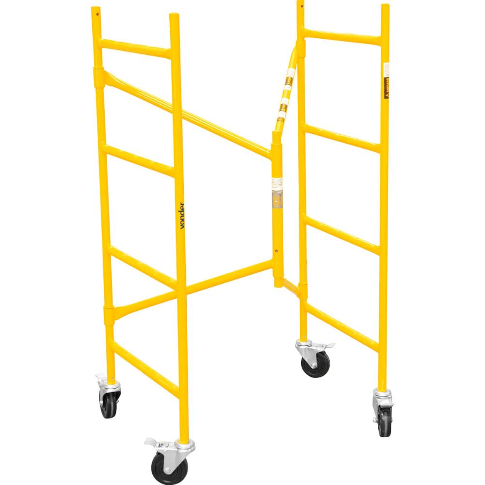 Andaime Dobrável Portátil 225kg Vonder 4 Rodízios Plataforma Aço Antiderrapante