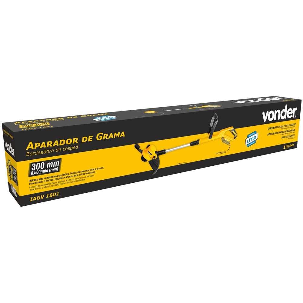 Aparador de grama bateria intercambiável de 18 V sem bateria e sem carregador IAGV 1801 VONDER