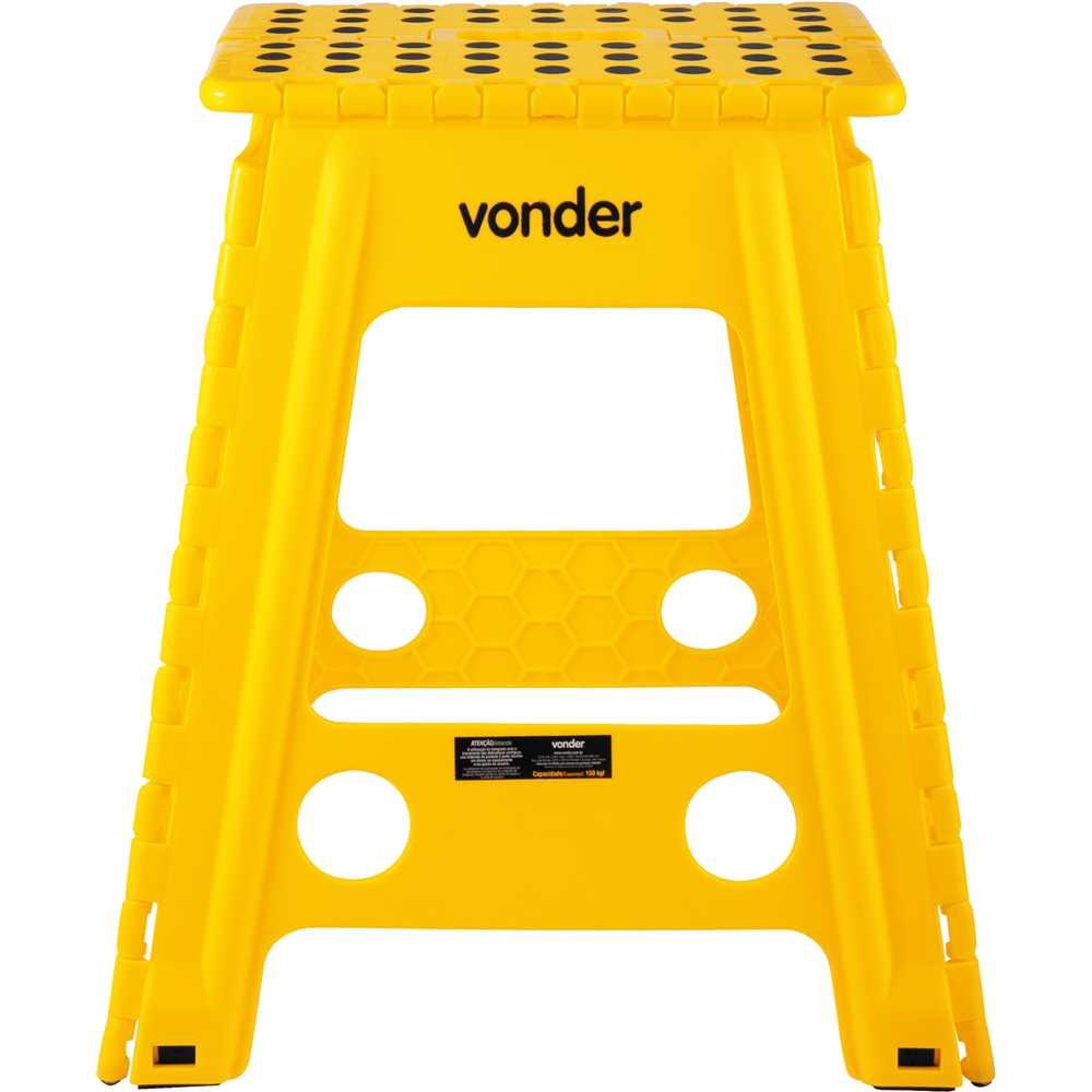 Banqueta plástica dobrável amarela altura 450 mm VONDER