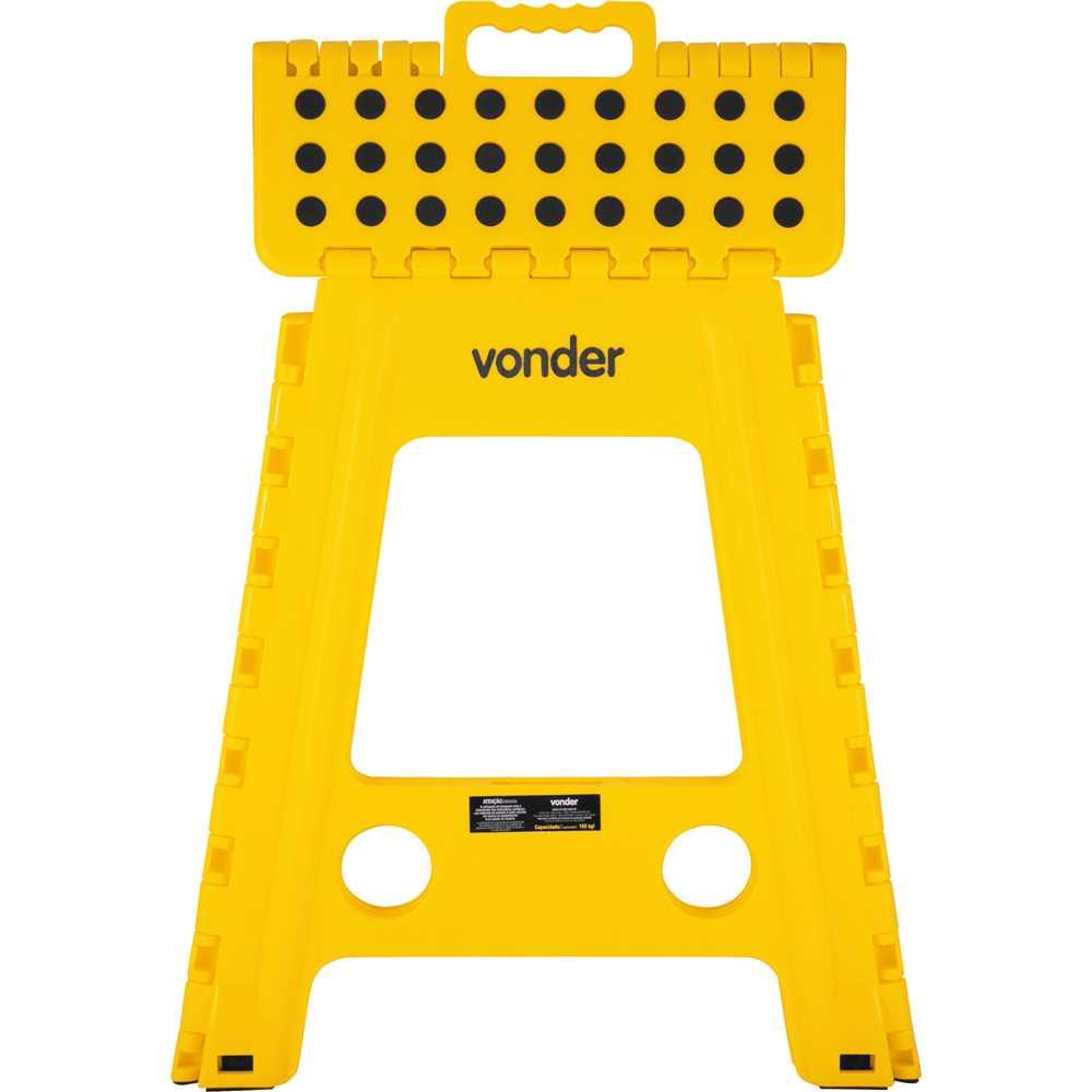 Banqueta plástica dobrável amarela altura 450 mm VONDER
