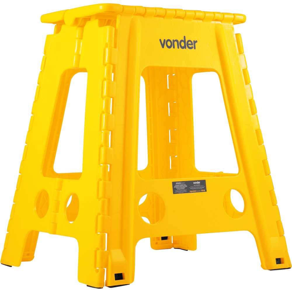 Banqueta plástica dobrável amarela altura 450 mm VONDER