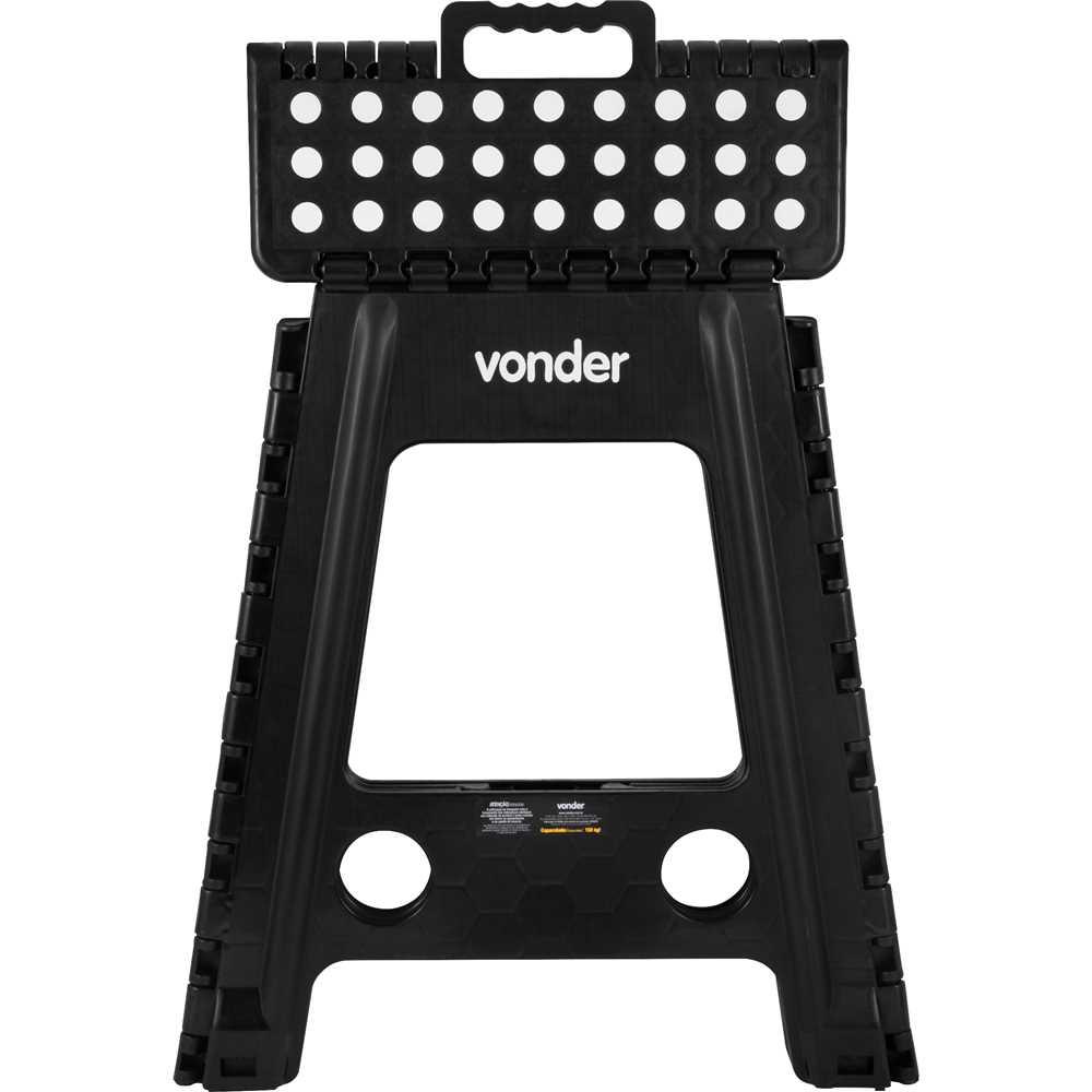 Banqueta plástica dobrável preta altura 450 mm VONDER
