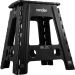 Banqueta plástica dobrável preta altura 450 mm VONDER