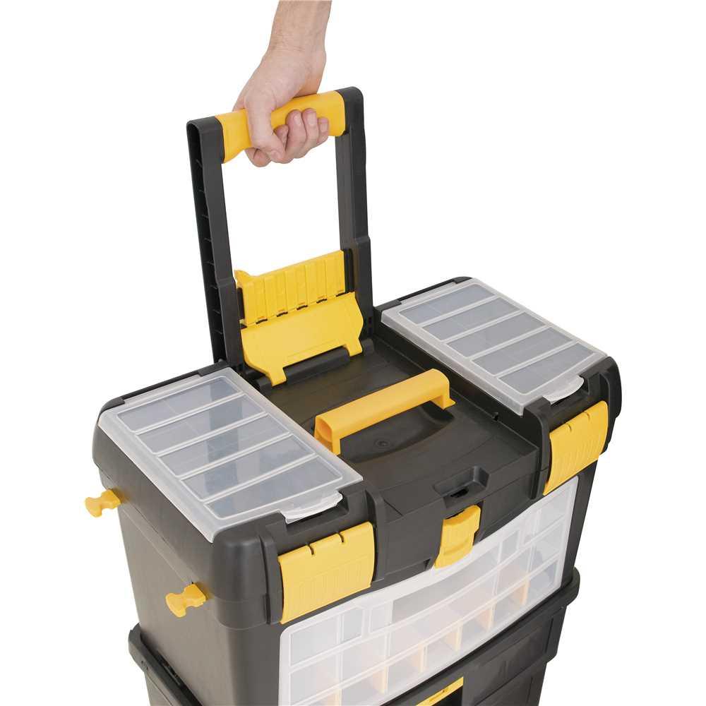 Caixa para ferramentas plástica com rodas 460 cm x 260 cm x 620 cm CRV 0100 VONDER
