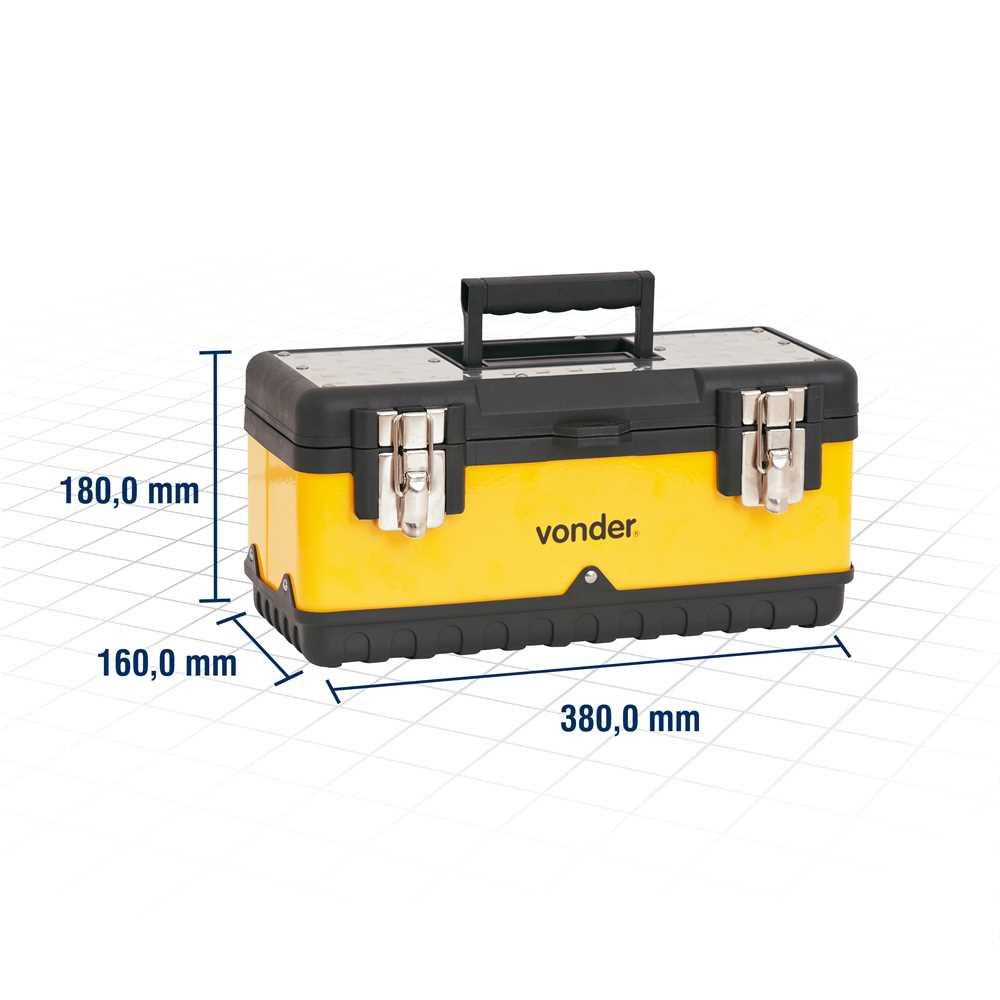Caixa para ferramentas plástica/metálica 380 cm x 160 cm x 180 cm CMV 0380 VONDER