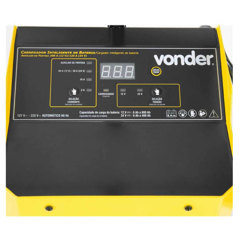 Carregador Inteligente de Bateria Bivolt Vonder CIB 800 Auxiliar de Partida Flutuante
