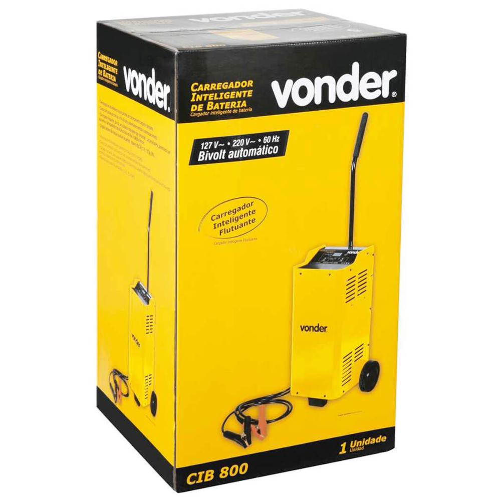 Carregador Inteligente de Bateria Bivolt Vonder CIB 800 Auxiliar de Partida Flutuante