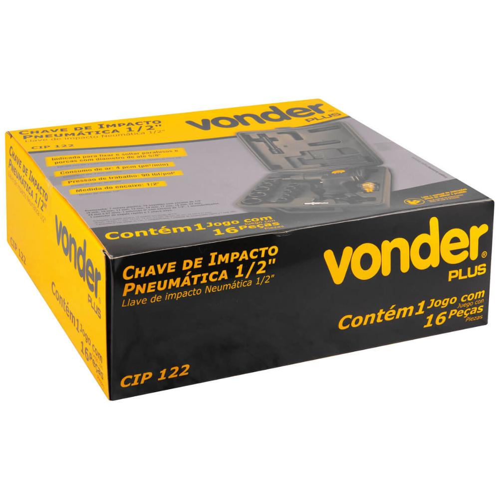 Chave De Impacto Pneumática 1/2" Vonder Plus CIP122 Industrial Oficina Mecânica
