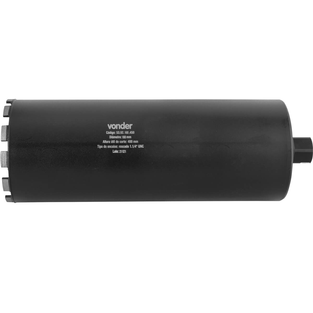Coroa Diamantada para Perfuração Vonder 400mm Encaixe Roscado 1.1/4' UNC