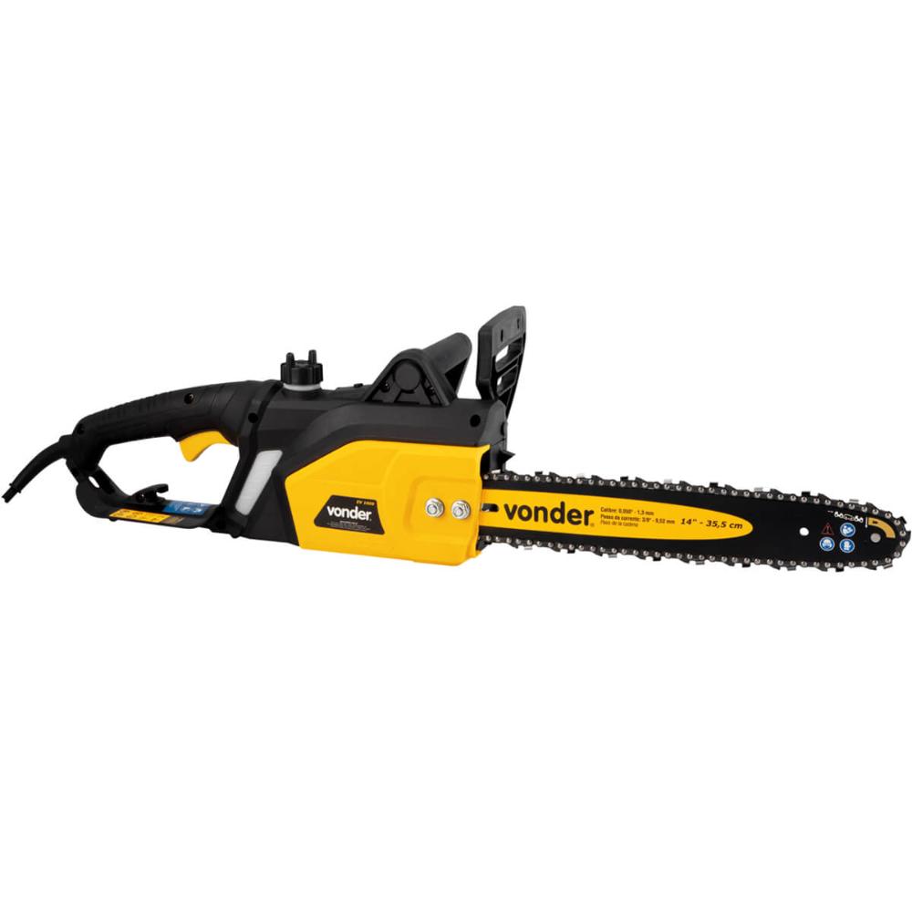 Eletrosserra 1600W Sabre de 14" 220V Vonder Motosserra Elétrica Corte Lenha Podas