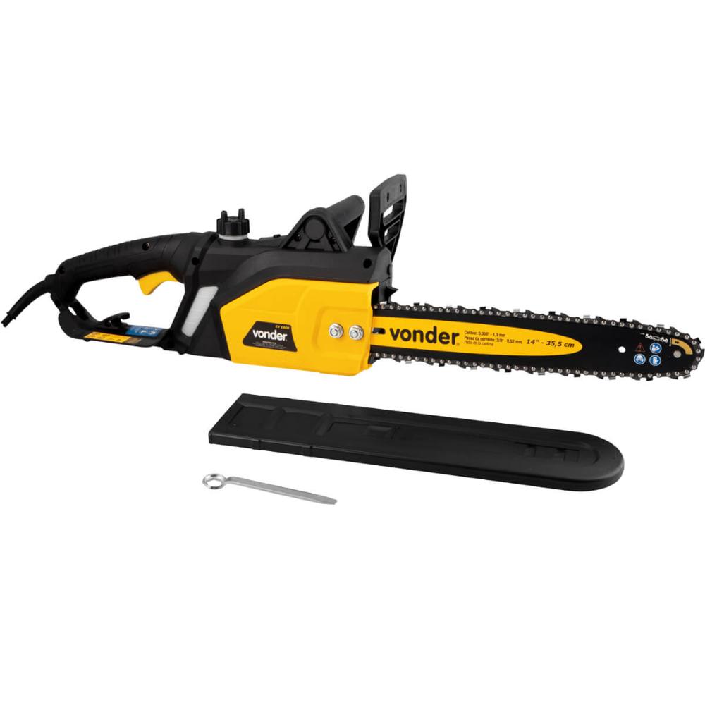 Eletrosserra 1600W Sabre de 14" 220V Vonder Motosserra Elétrica Corte Lenha Podas