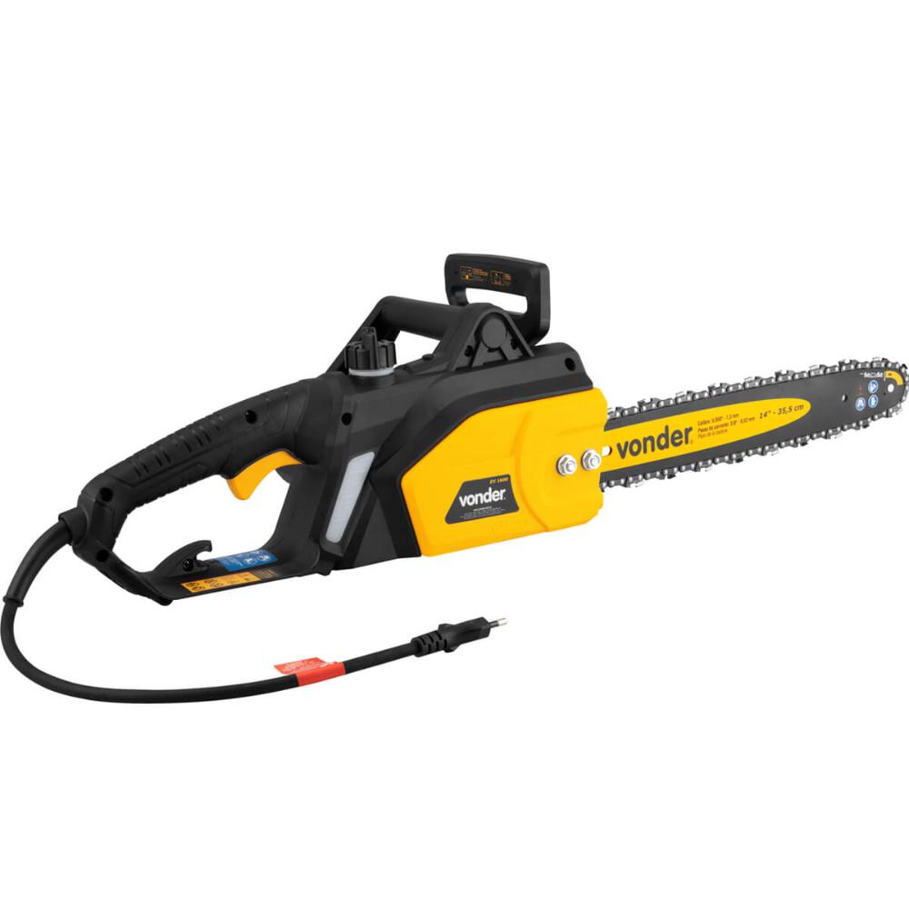 Eletrosserra 1600W Sabre de 14" 220V Vonder Motosserra Elétrica Corte Lenha Podas
