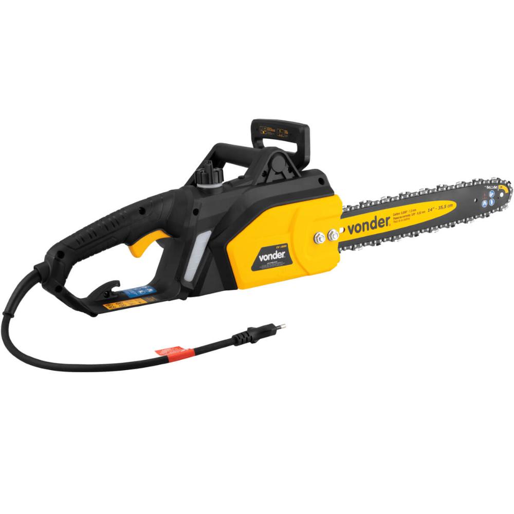 Eletrosserra Sabre de 14" 1600W Vonder 127V Motosserra Elétrica Corte Lenha Podas