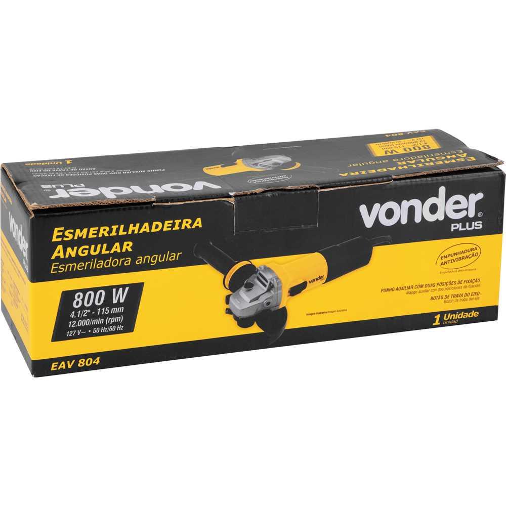 Esmerilhadeira angular 41/2" 800 W 220 V~ EAV 804 VONDER PLUS