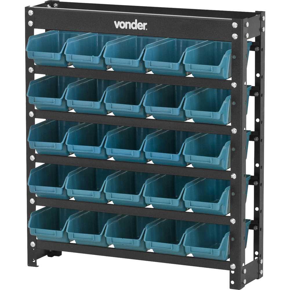 Estante metálica com gaveteiros modelo prático azul 25/3 VONDER