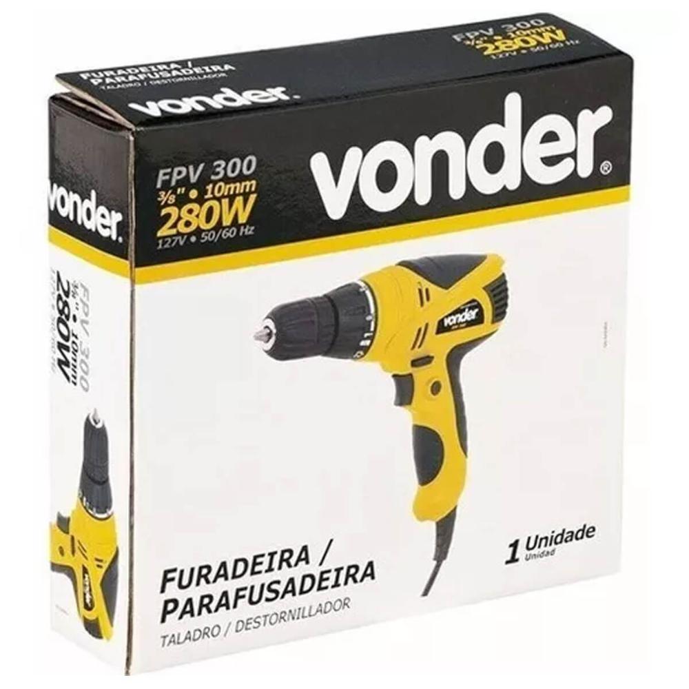 Furadeira e Parafusadeira 280w 3/8 FPV 300 220v Vonder Elétrica de 10mm