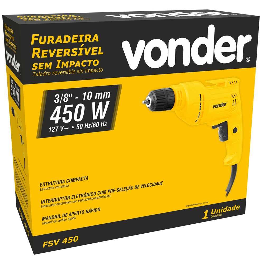 Furadeira sem impacto 3/8" 450 W FSV 450 127 V~ VONDER