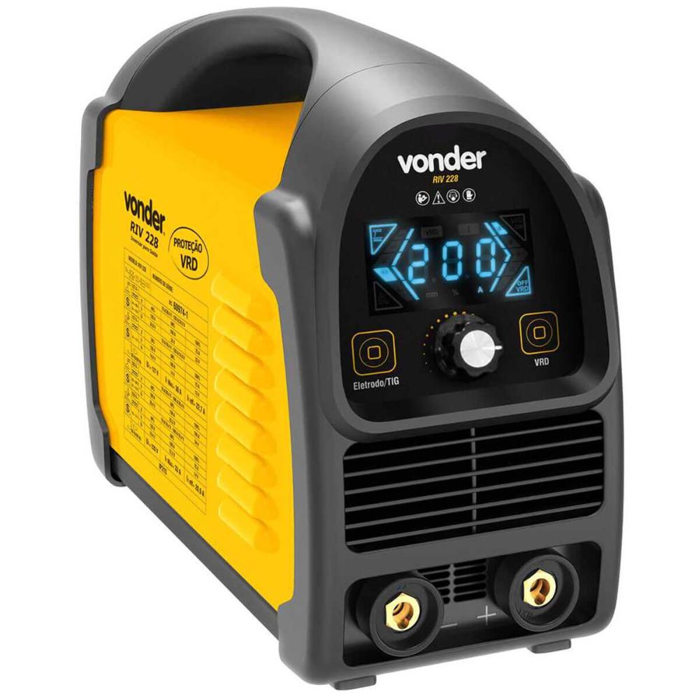 Inversor para Solda com Eletrodo e TIG com Display LED Monofásico 127V 220V Vonder RIV 228
