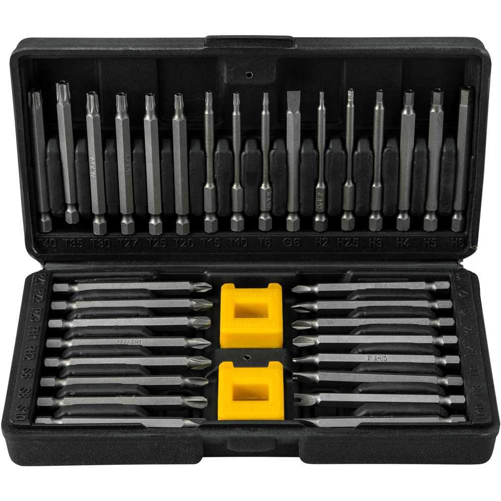 Jogo de bits e ponteiras com 35 peças corpo fino encaixe sextavado 1/4" VONDER