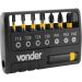 Jogo de bits/ponteiras de impacto S2 com 9 peças encaixe sextavado 1/4" VONDER
