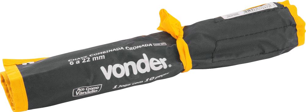 Jogo de chaves combinadas 6 mm a 22 mm aço cromo vanádio 10 peças VONDER