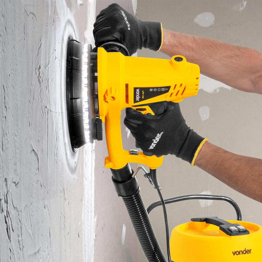 Lixadeira de Parede LPV750 Led Saco de Aspiração Vonder 220V Máquina Lixar Gesso Massa Corrida