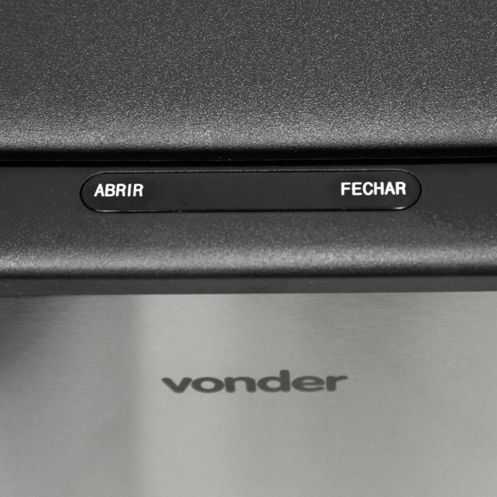 Lixeira Inox Retangular com Sensor de Abertura 55 Litros Cinza Vonder