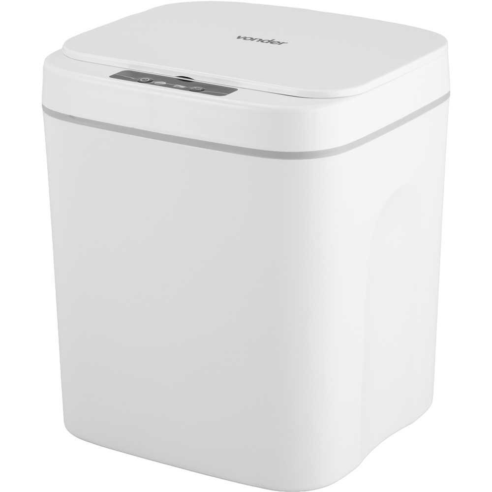 Lixeira Retangular 12l Branca C/sensor Vonder