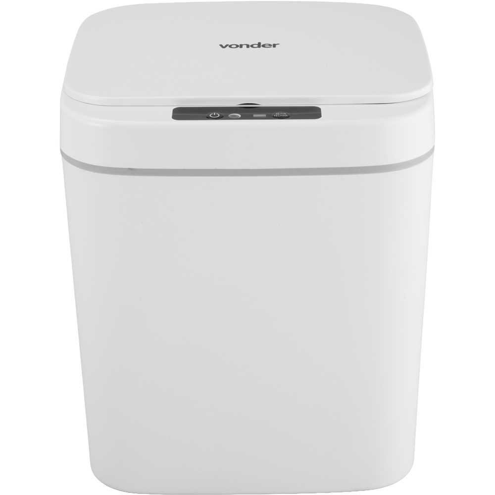 Lixeira Retangular 12l Branca C/sensor Vonder