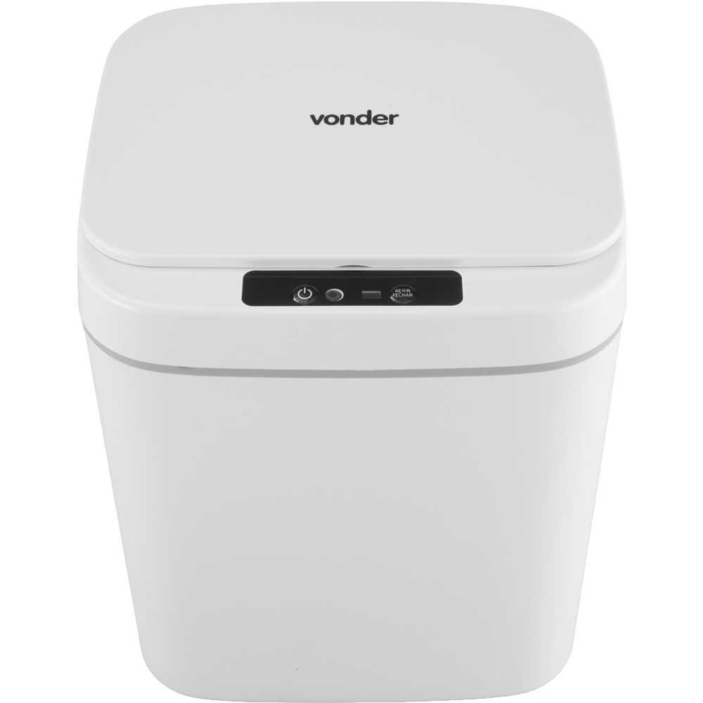 Lixeira Retangular 12l Branca C/sensor Vonder
