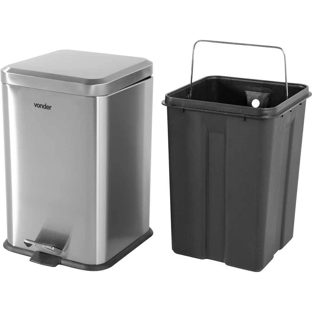 Lixeira Retangular 20l Inox Vonder