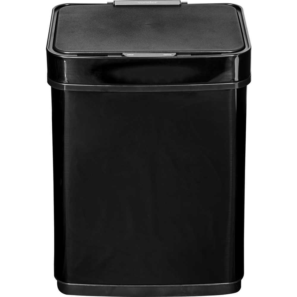 Lixeira Retangular 50l Preta C/sensor Vonder
