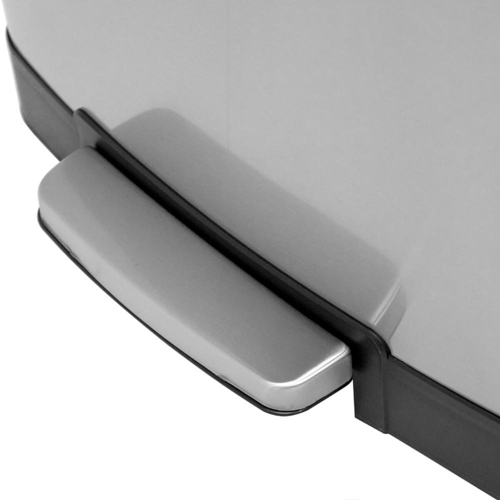 Lixeira Retangular de 50 Litros Inox Vonder Cinza com Pedal Balde Interno