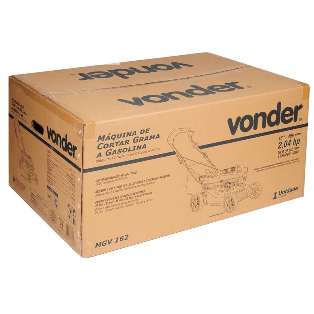 Máquina a Gasolina para Cortar Grama 16" 20hp Vonder com 6 Posições de Corte MGV 162